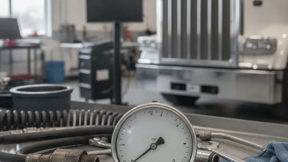 Manometr tlaku vzduchu u kamionu neukazuje správně