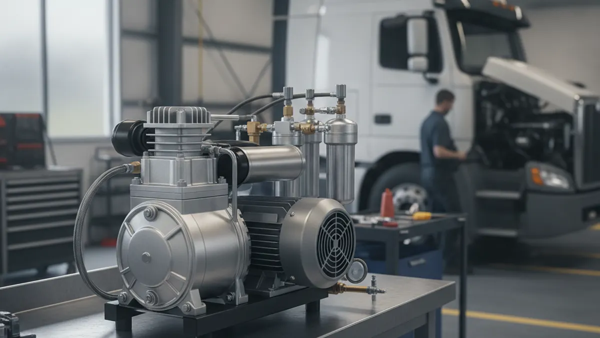 Electric (Motor-Driven) Air Compressors on Battery-Electric Trucks